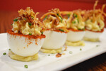 Loaded Potato and Pimento Cheese Deviled Eggs