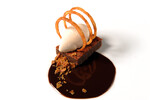 Grilled Idaho® Potato Ice Cream, Milk Chocolate Cake, Bacon Toffee