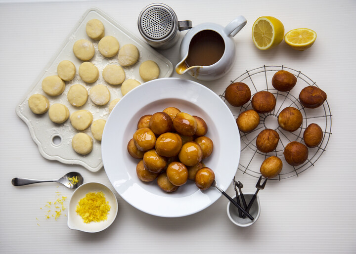 Idaho® Potato Doughnut Holes with Salted Carmel Glaze