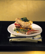 Lasagna of Idaho® Potato with Halibut and Lemon Grass Curry Sauce 