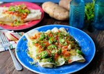 Idaho® Potato Enchiladas with Cilantro Crema