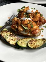 Buffalo Chicken Chili Stuffed Potatoes