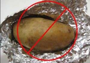 baked potato in foil